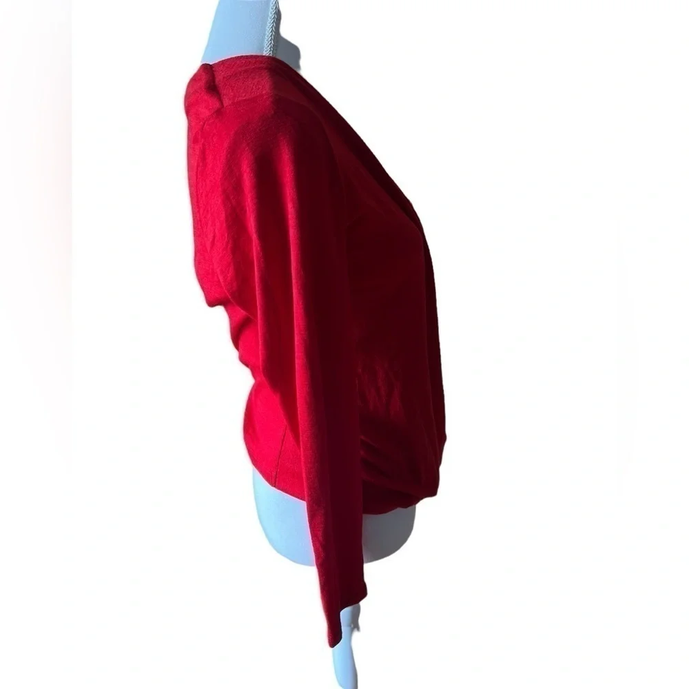 Banana Republic Petite Red Long Sleeve Wrap Front Bodysuit - M - Picture 4 of 6